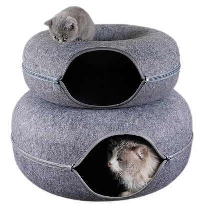 Donut Cat Bed Pet Cat Tunnel Interactive Game Toy